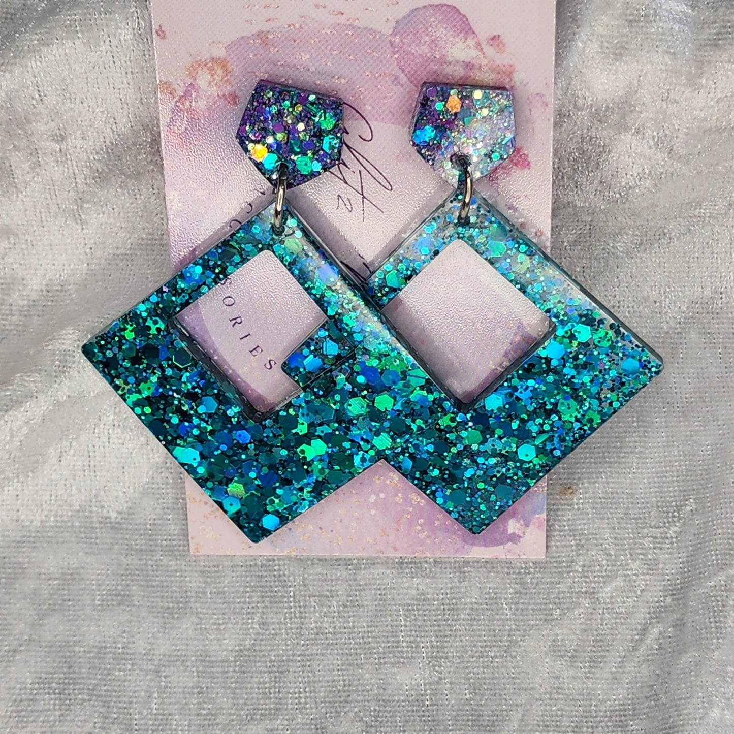 Hollow Diamond large #6 Dangle Earrings
