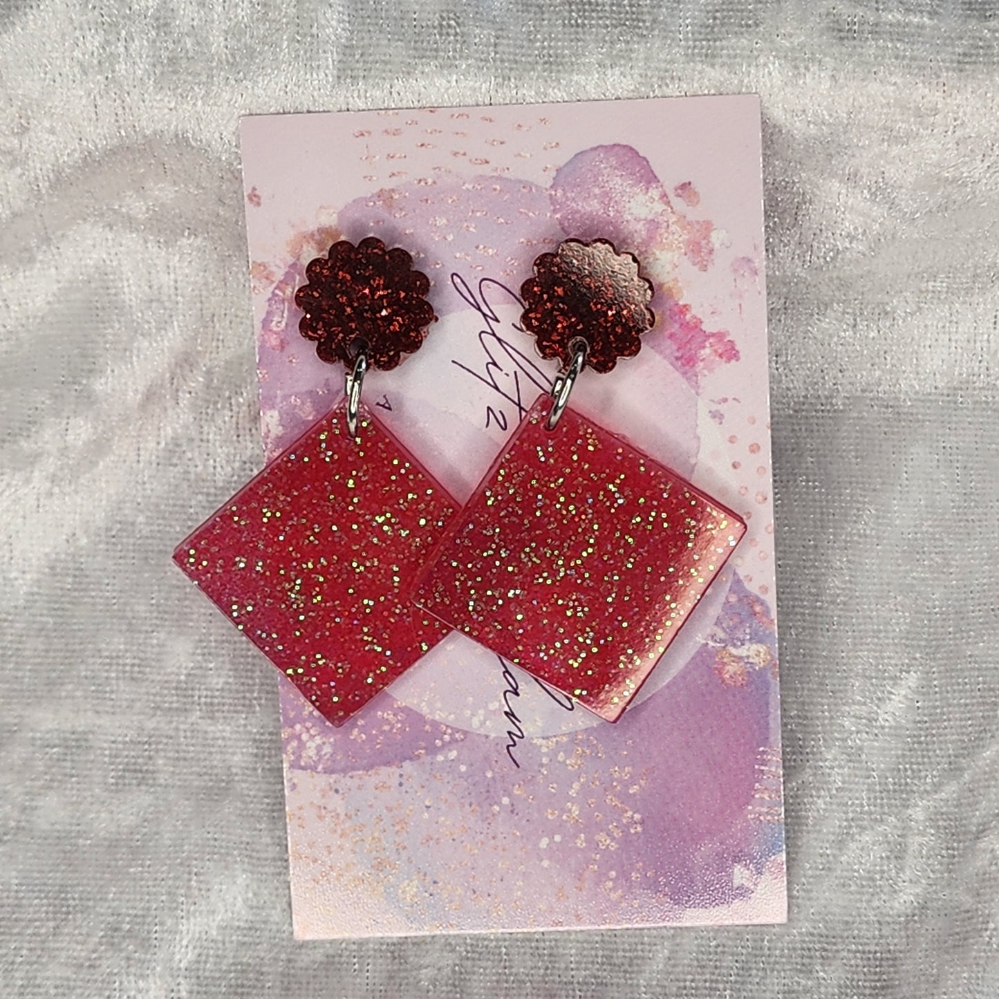 Diamond Square medium #15 Dangle Earrings