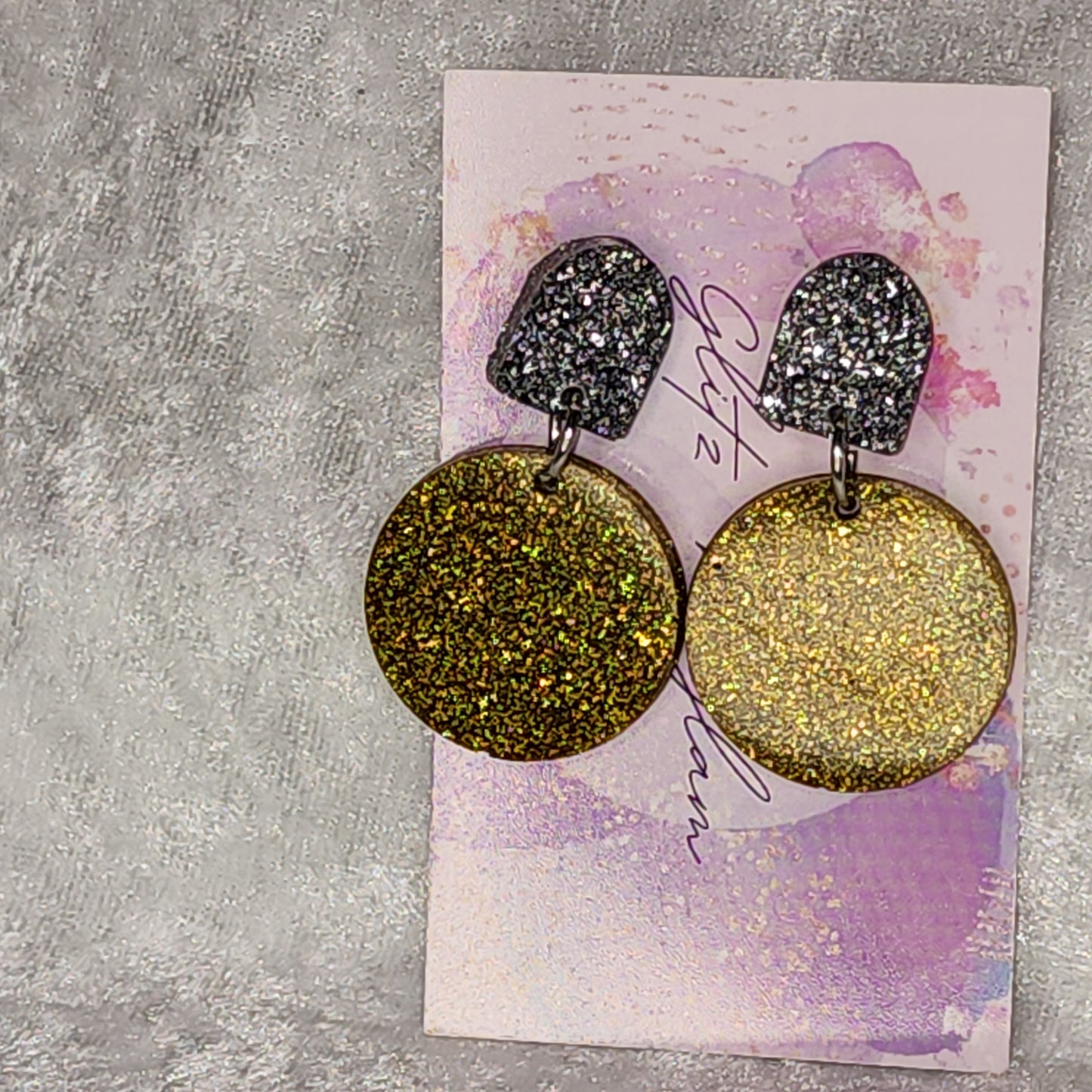 Circular Disc #27 Dangle Earrings