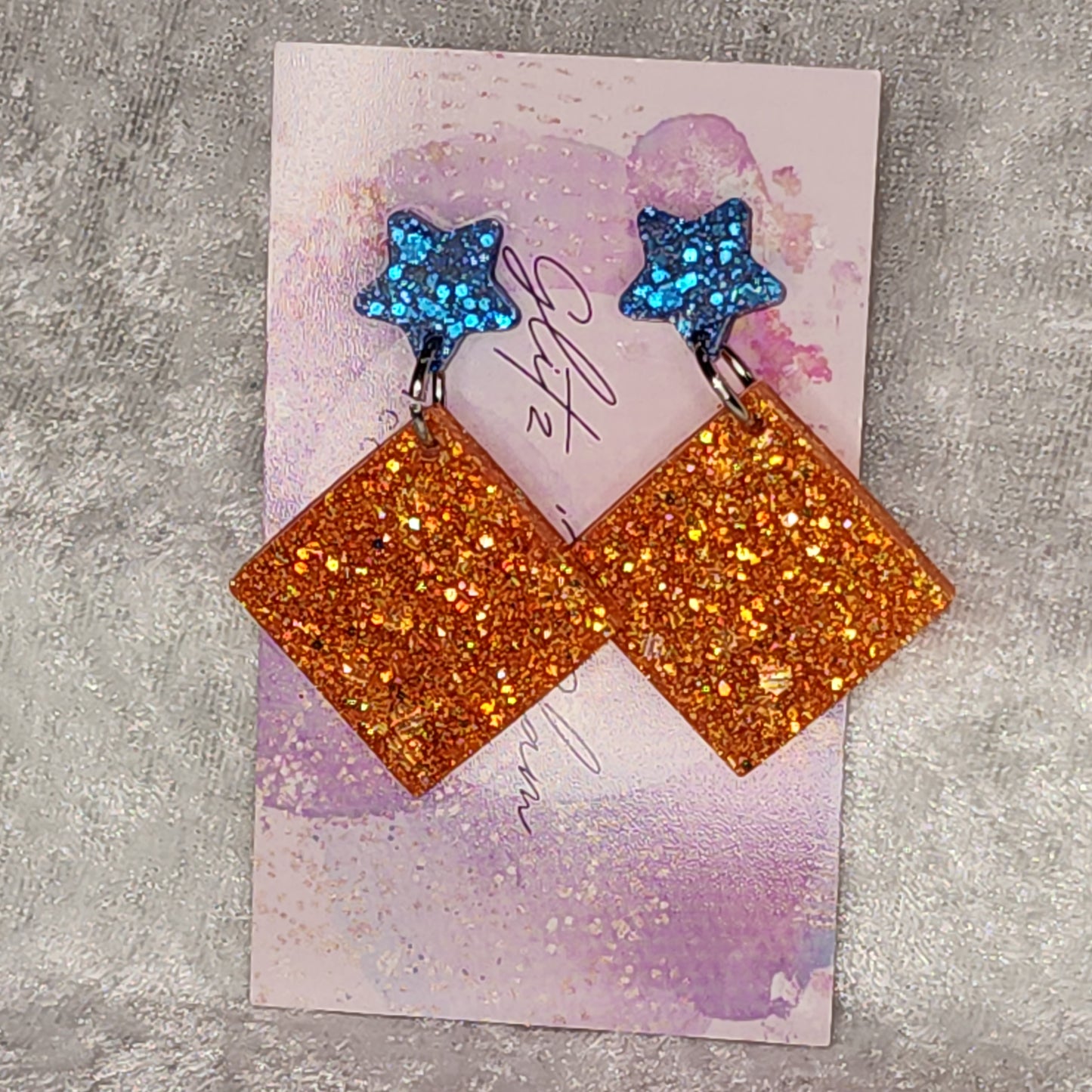 Diamond Square medium #17 Dangle Earrings
