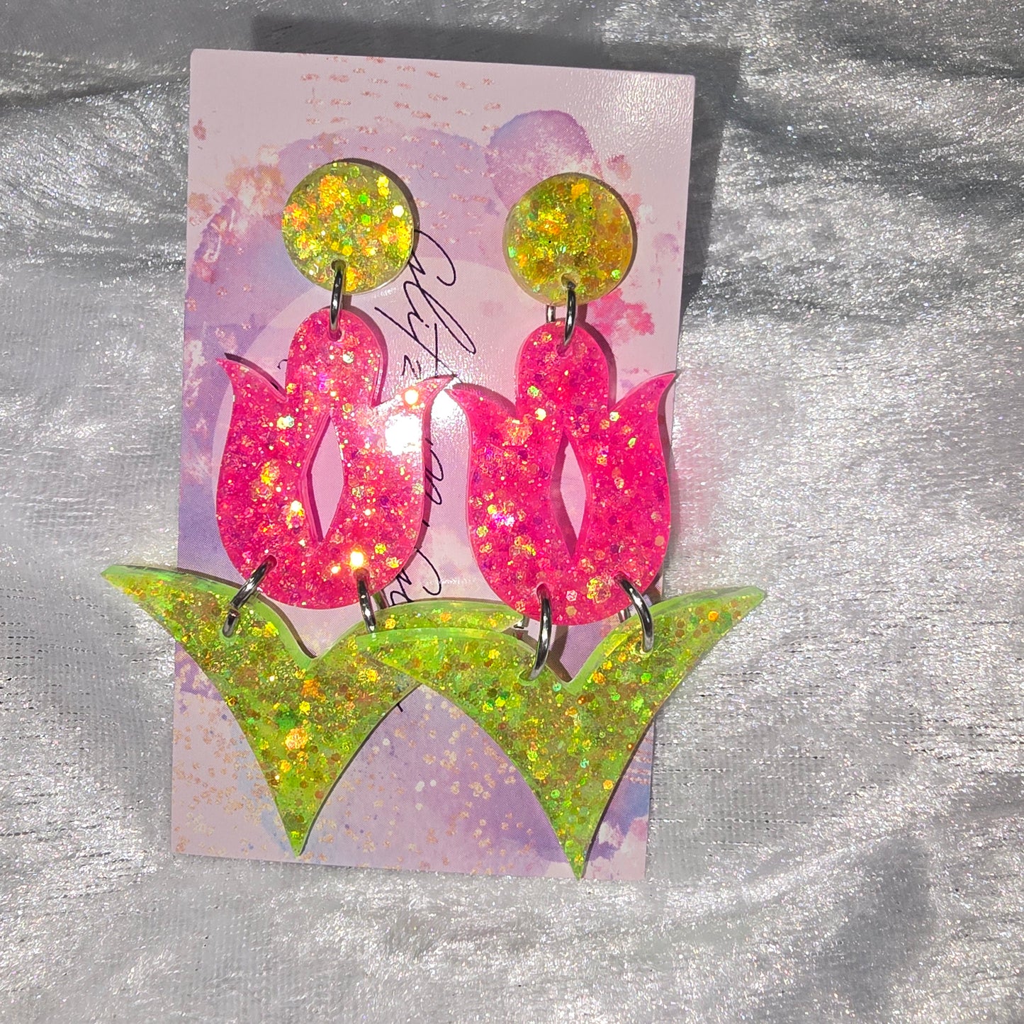 Large Tulip #1 Dangle Earrings