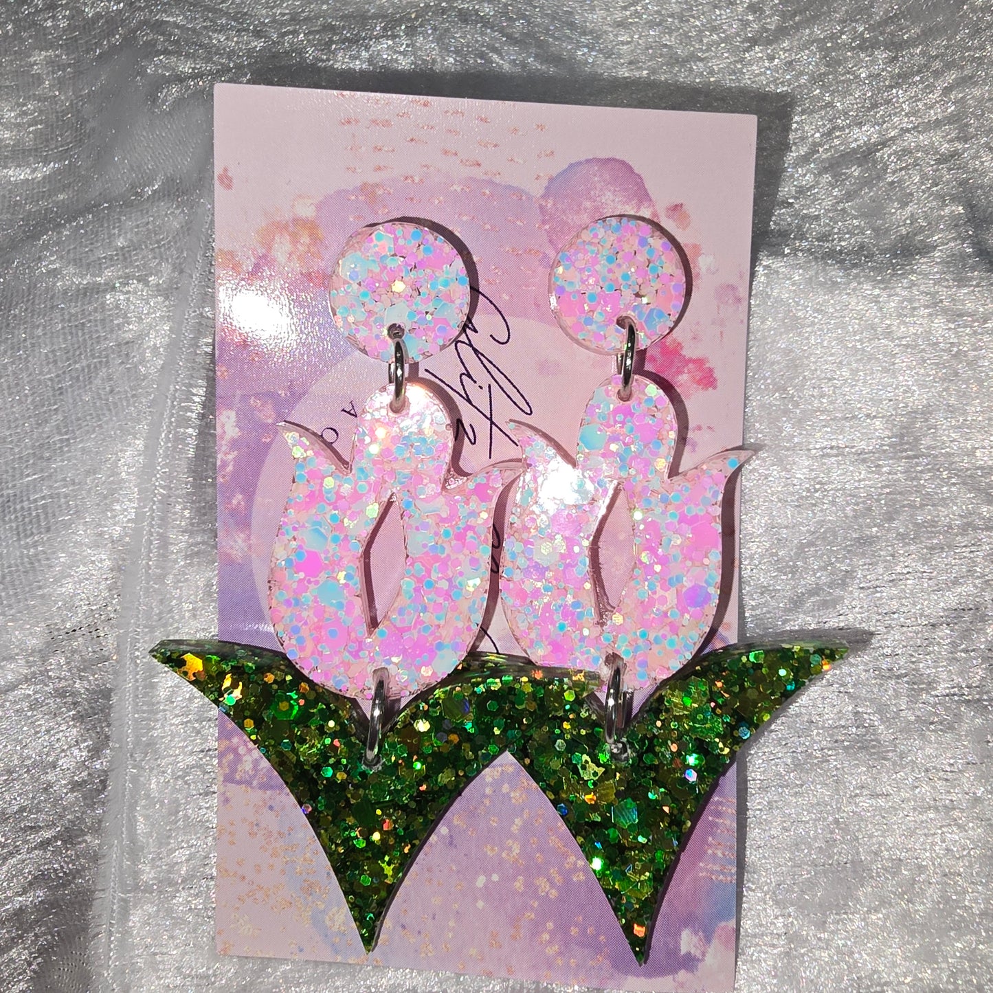 Large Tulip #5 Dangle Earrings