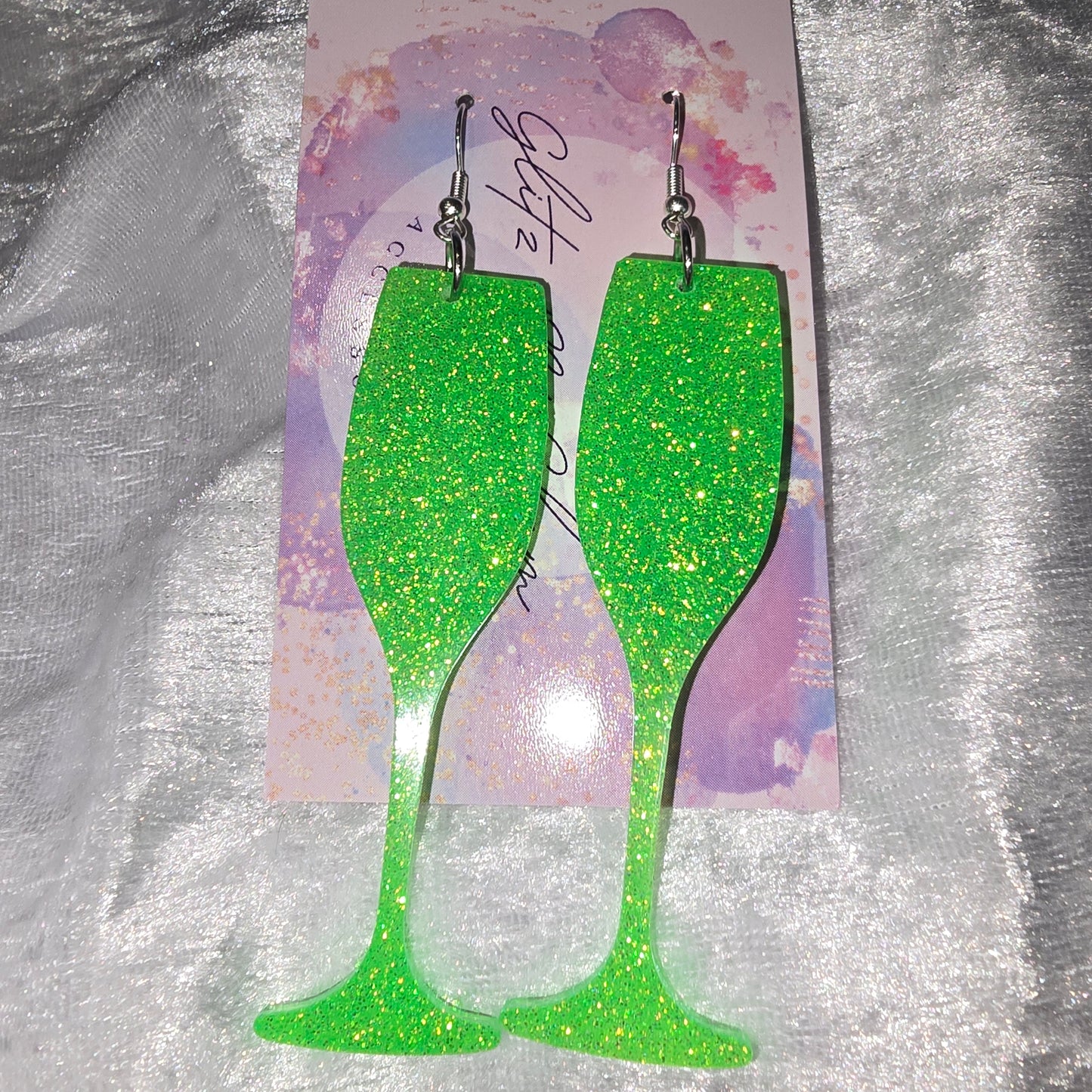 Wine Glass #17 Dangle Earrings