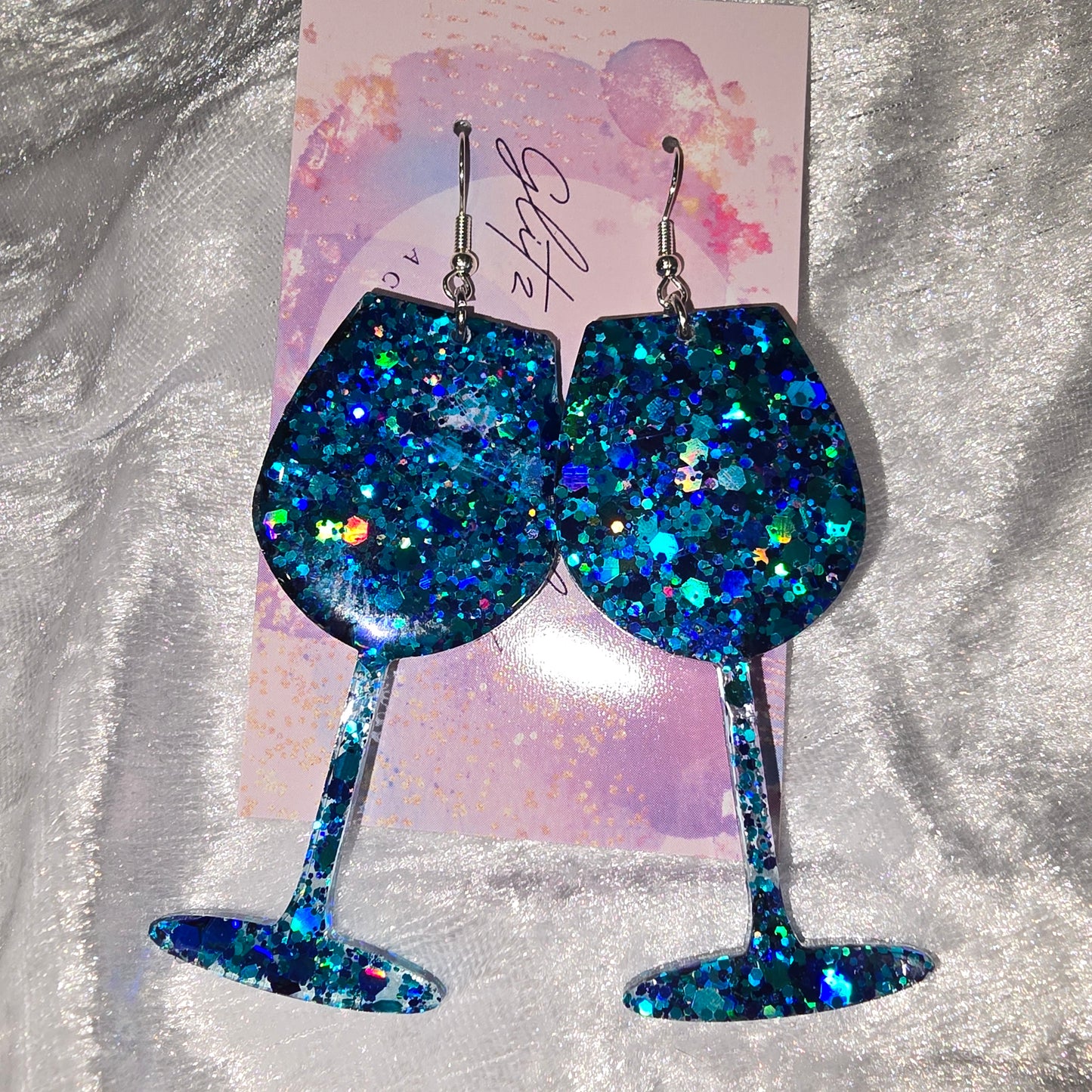 Wine Glass #11 Dangle Earrings