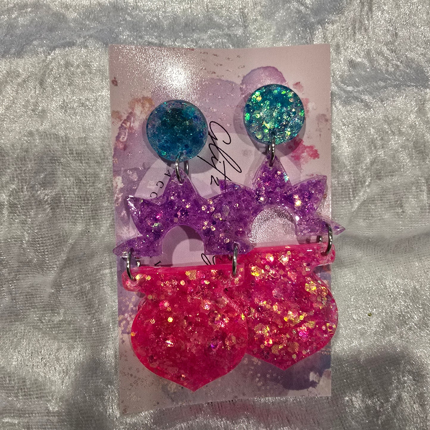 Abstract Flower #8 Dangle Earrings