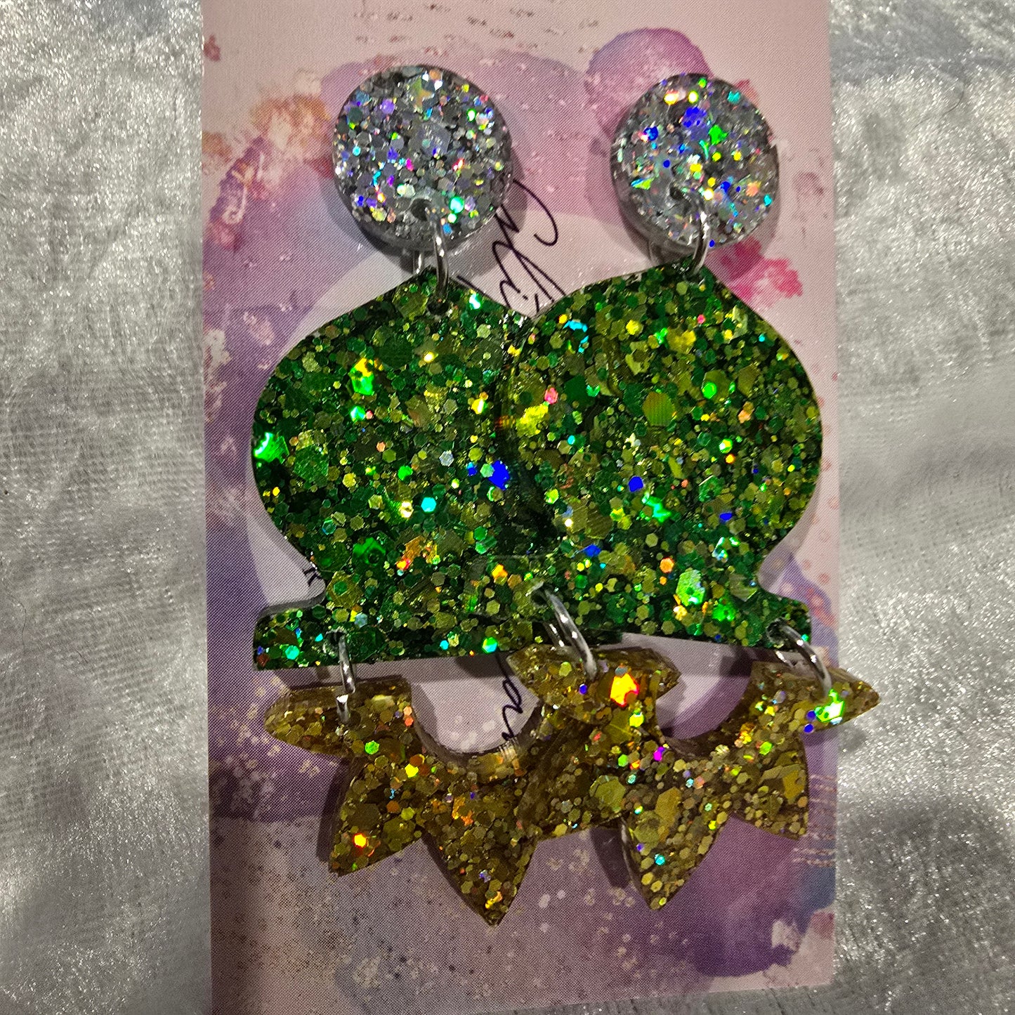 Abstract Flower #9 Dangle Earrings