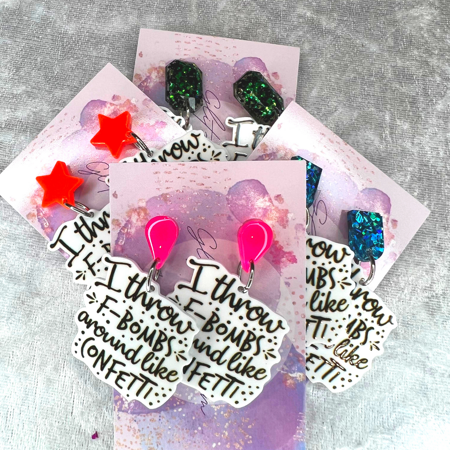 F-bombs design 2 18+ Slogan Earrings