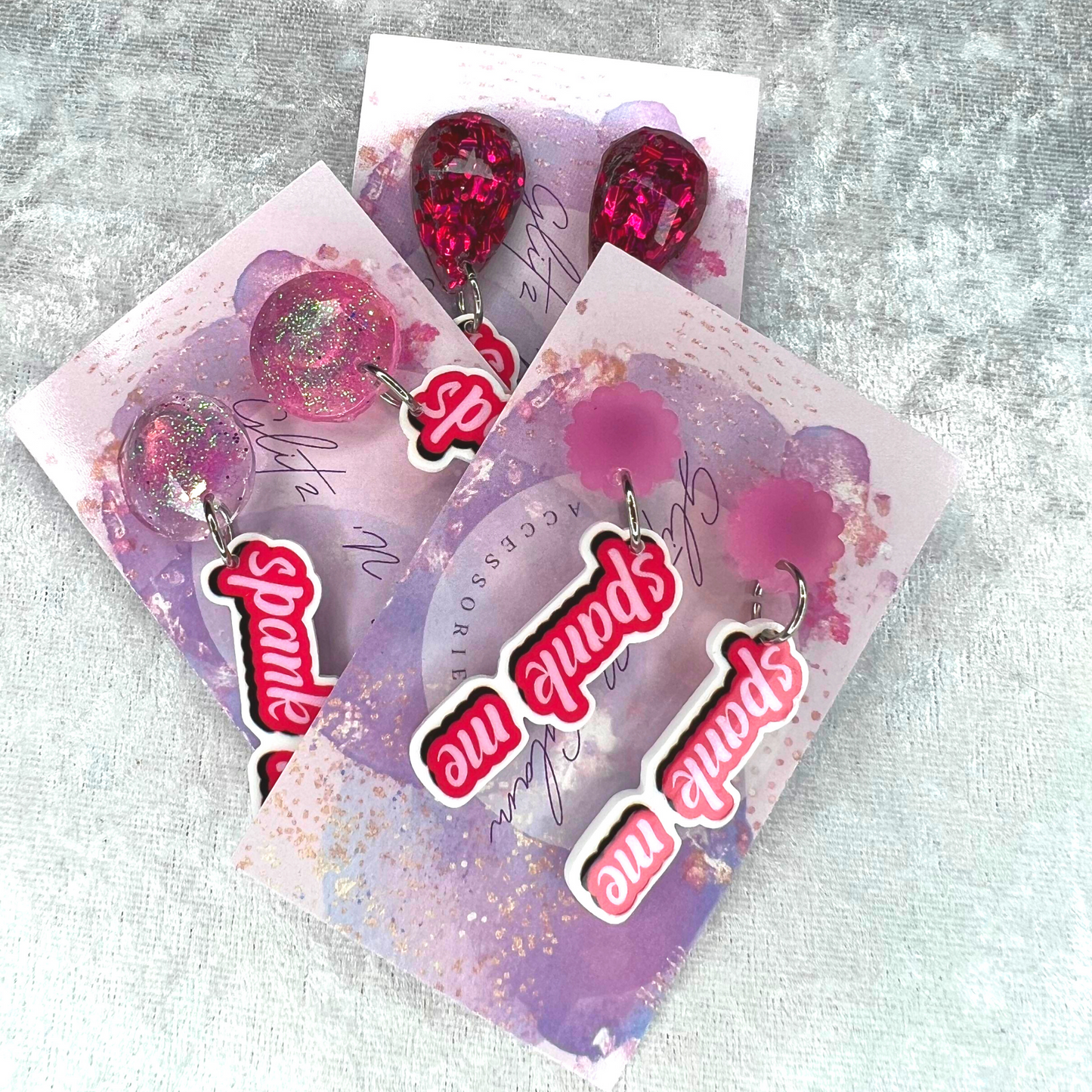 Spank Me 18+ Slogan Earrings