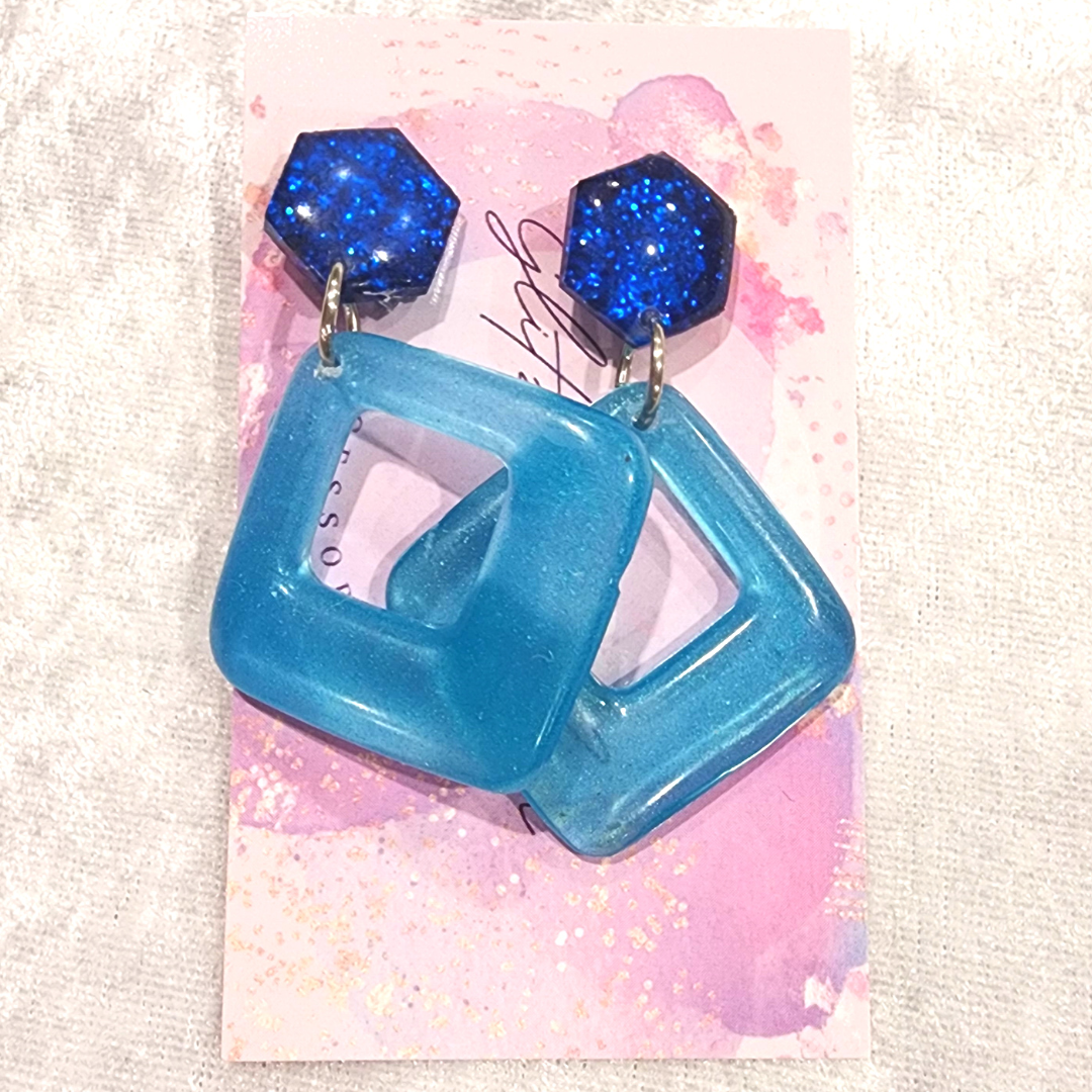 Abstract Square #4 Dangle Earrings