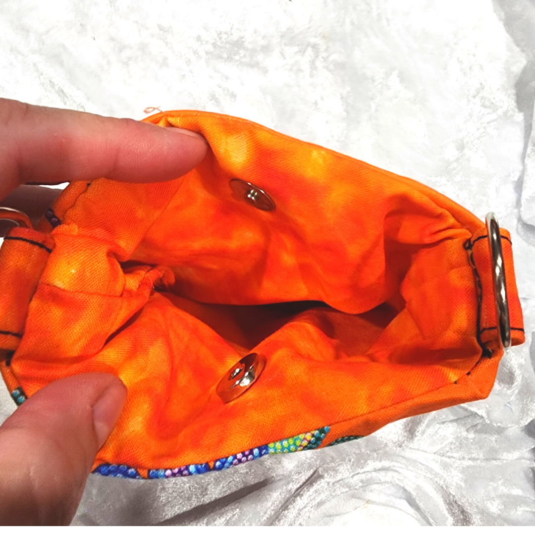 Orange Floral Glitz Phone Bag