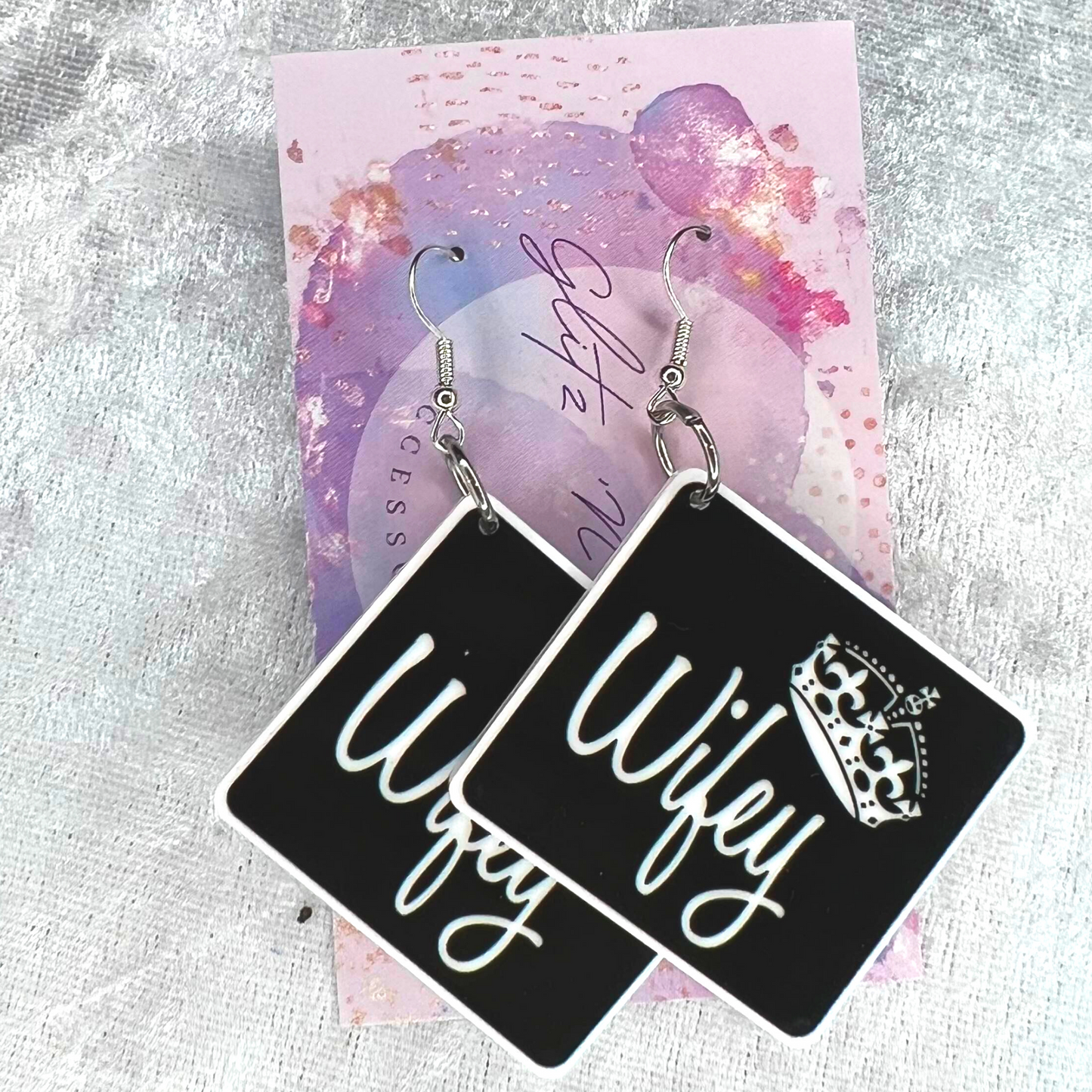 Wifey Slogan Earrings
