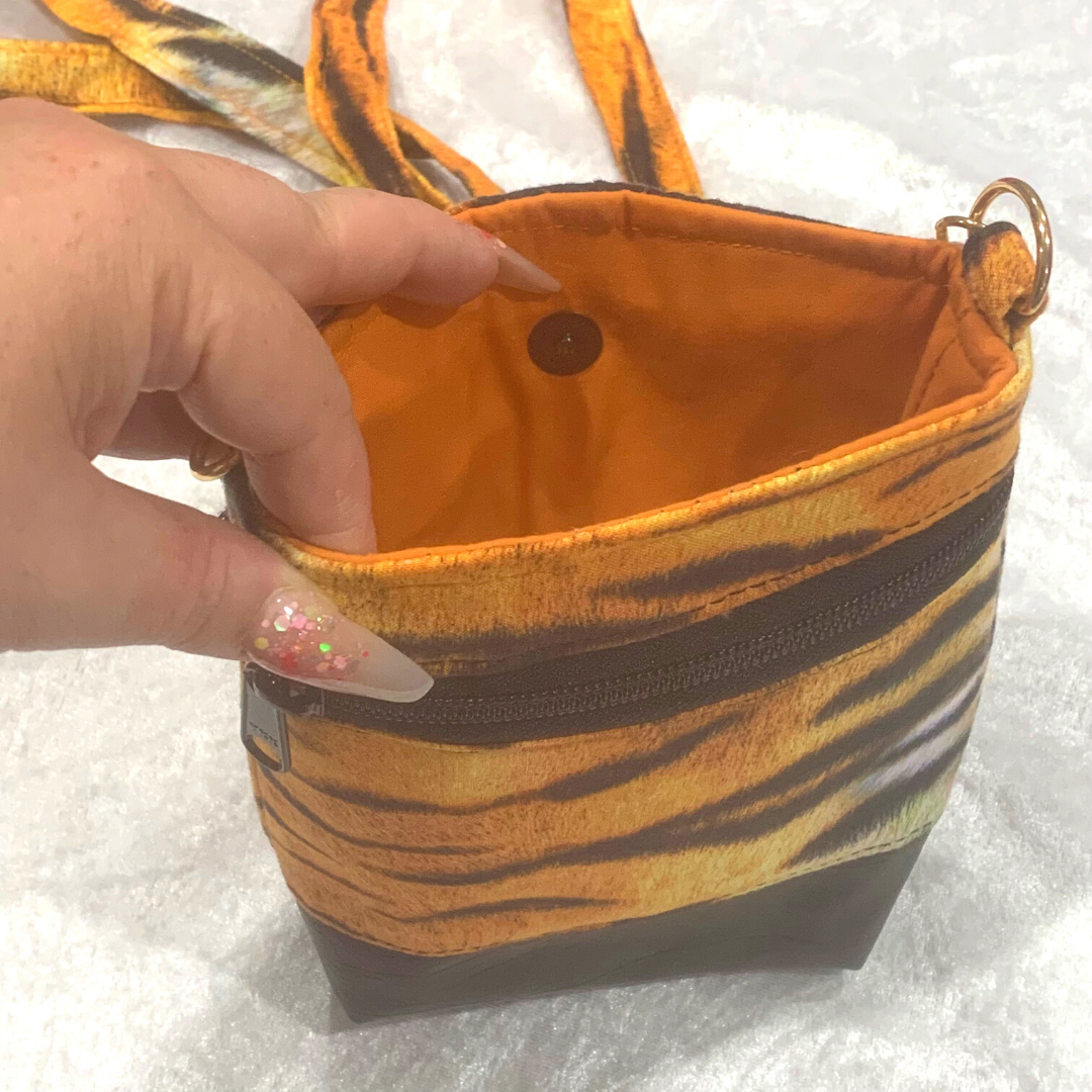 Tiger print Glitz Phone Bag