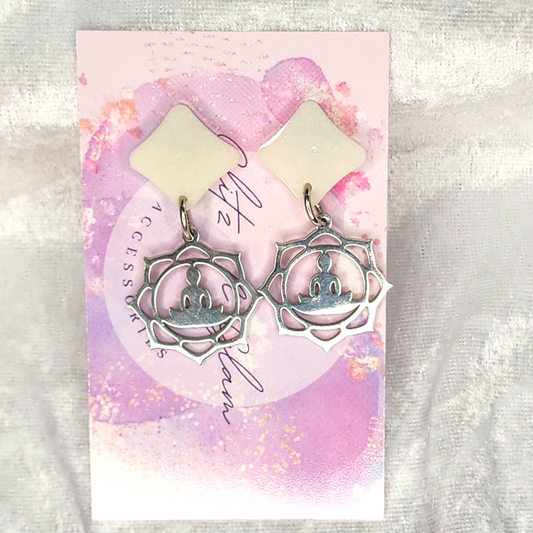 Meditation Lotus Stainless Steel Earrings