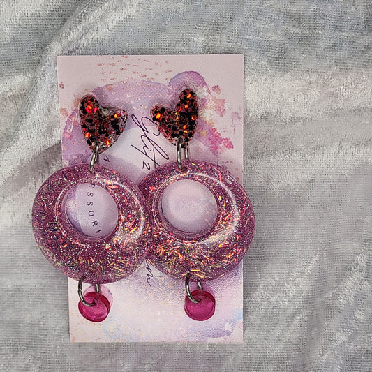 Abstract Circle #4 Dangle Earrings