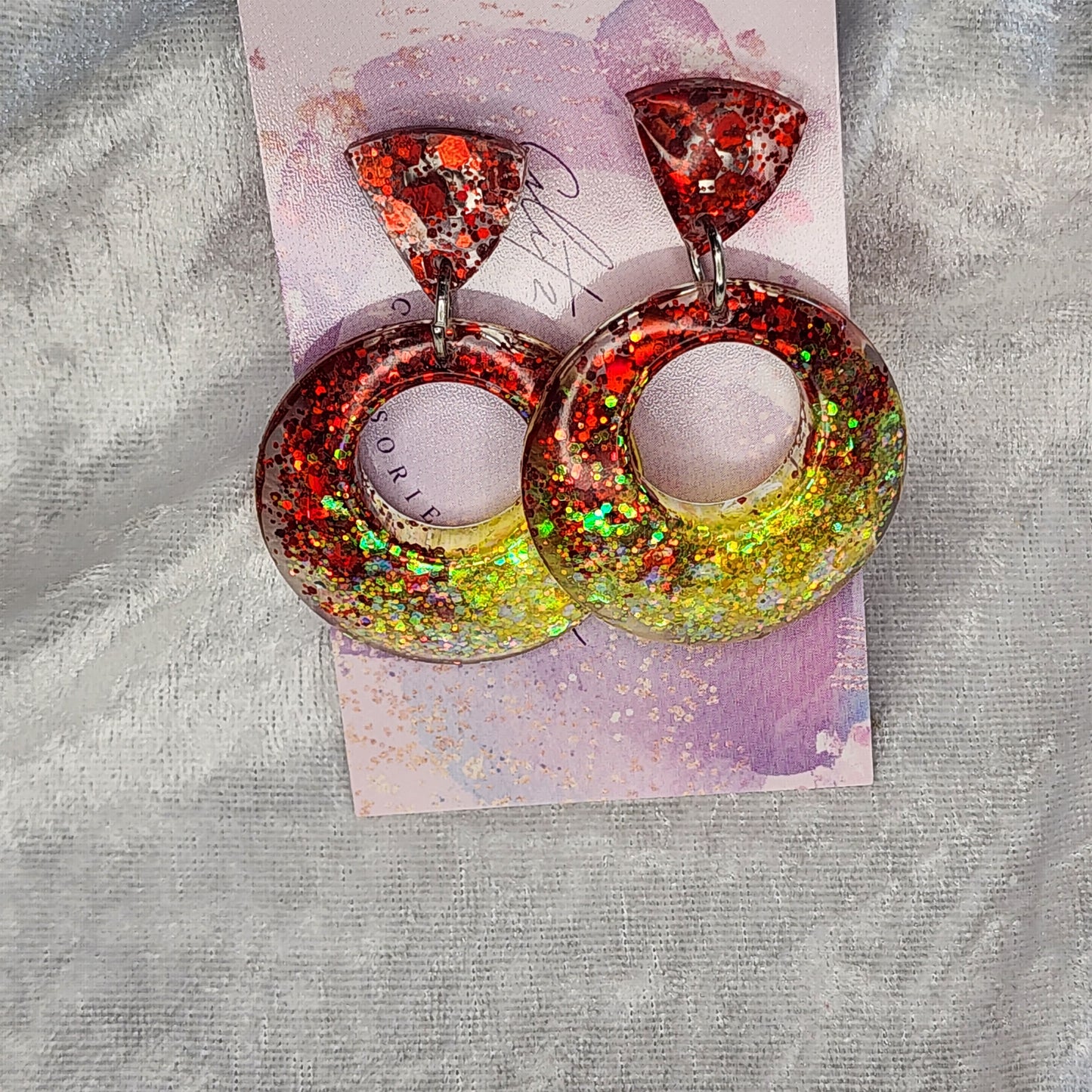 Abstract Circle #5 Dangle Earrings