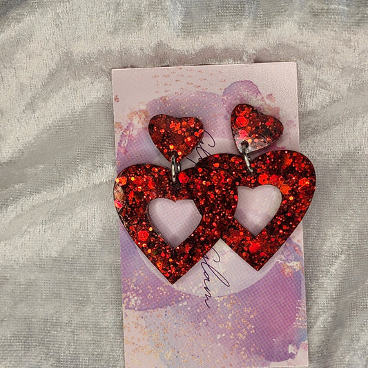 Love Heart #7 Dangle Earrings