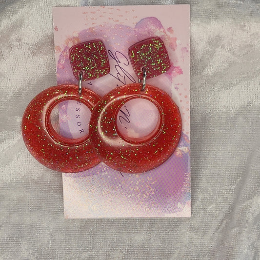 Abstract Circle #6 Dangle Earrings