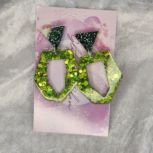 Abstract Pentagon #3 Dangle Earrings