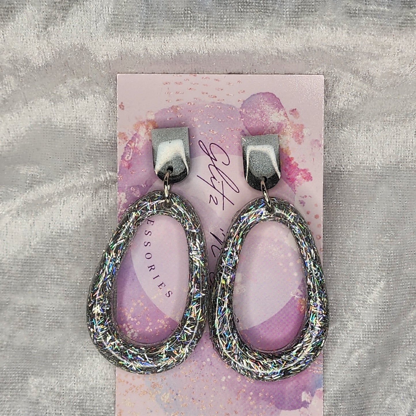 Abstract Oval #5 Dangle Earrings