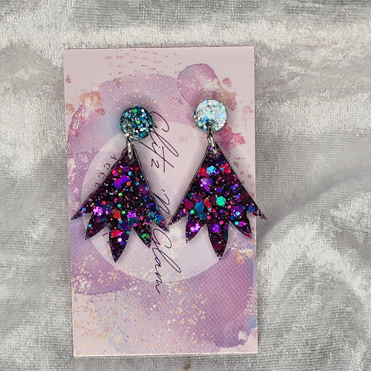 Pointed Flower #5 Dangle Earrings