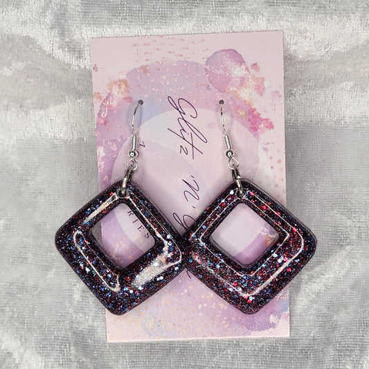 Abstract Square #1 Dangle Earrings