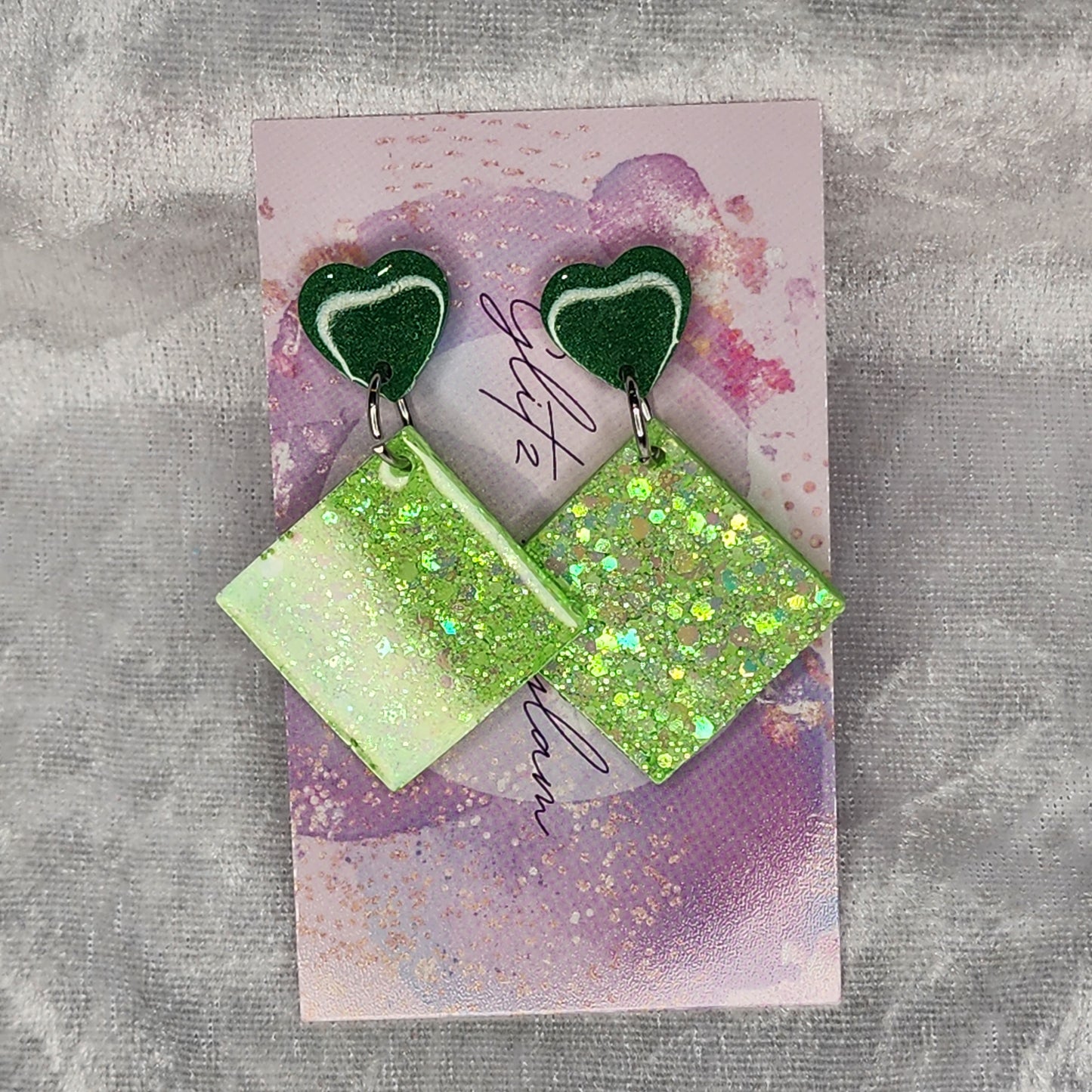 Diamond Square Medium #13 Dangle Earrings