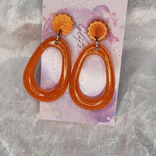 Abstract Oval #3 Dangle Earrings