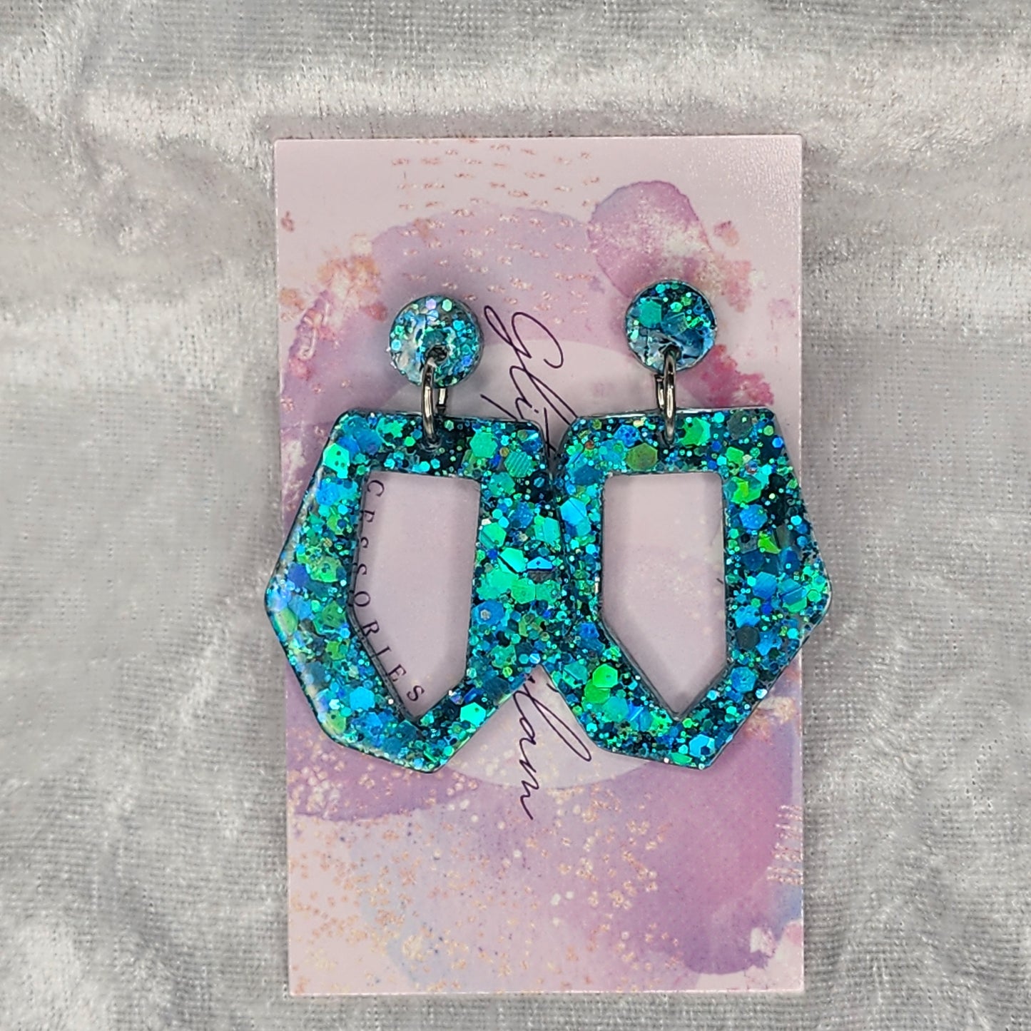 Abstract Pentagon #2 Dangle Earrings