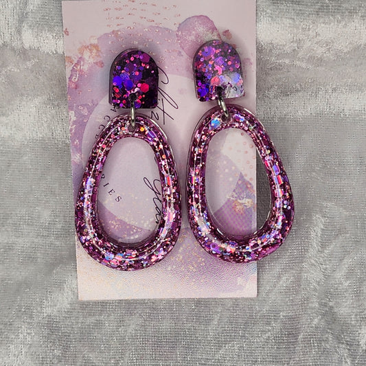 Abstract Oval #4 Dangle Earrings