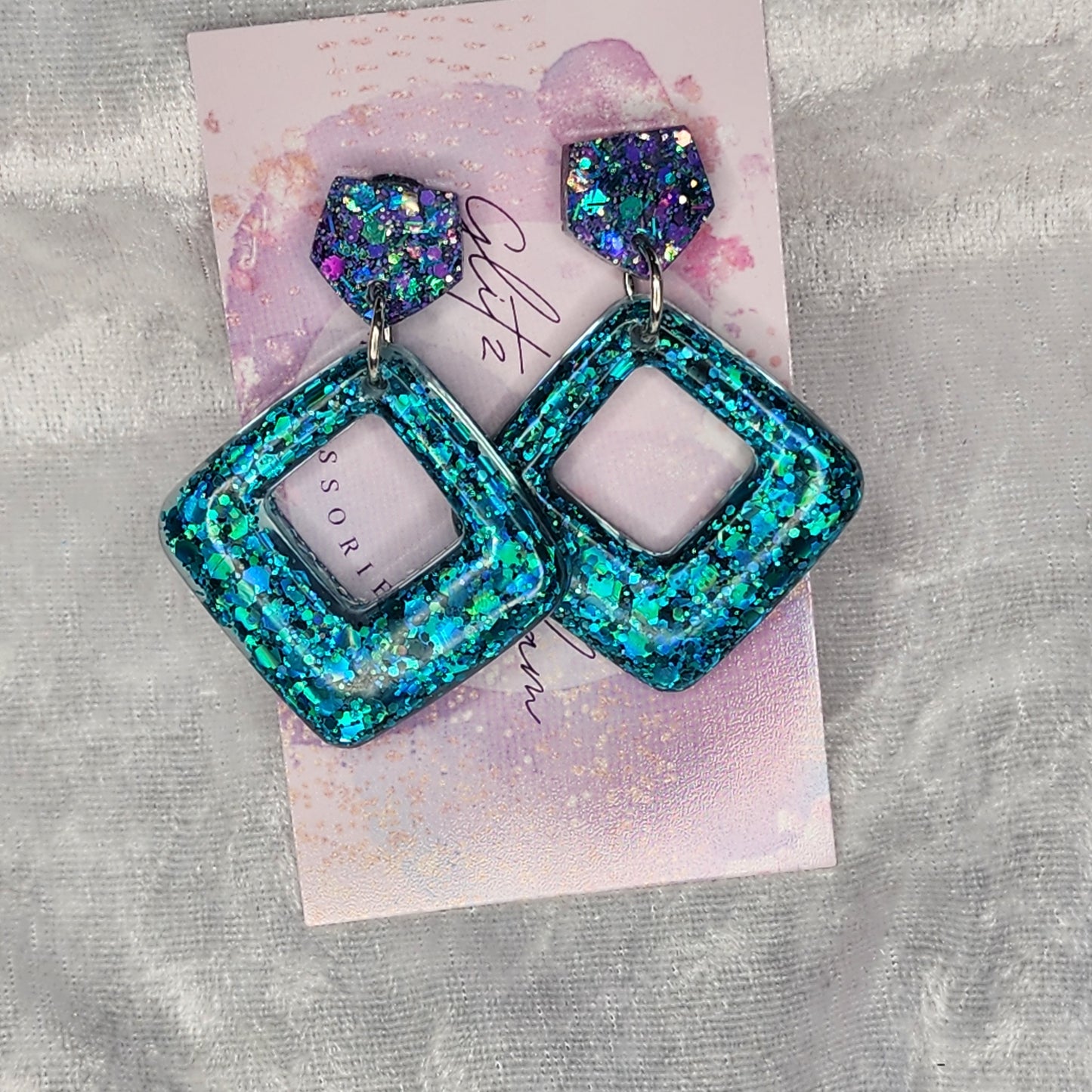 Abstract Square #3 Dangle Earrings