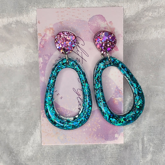 Abstract Oval #2 Dangle Earrings