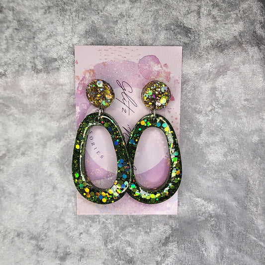 Abstract Oval #6 Dangle Earrings