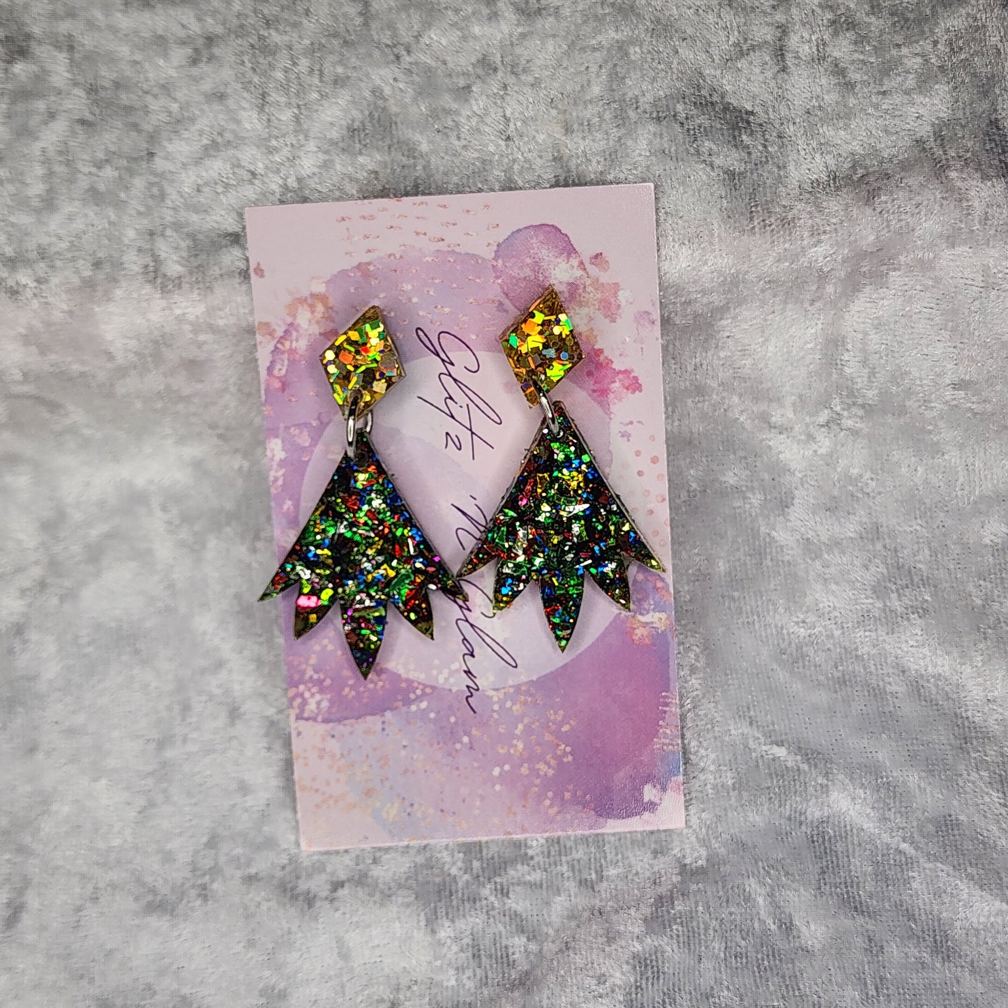 Pointed Flower #1 Dangle Earrings