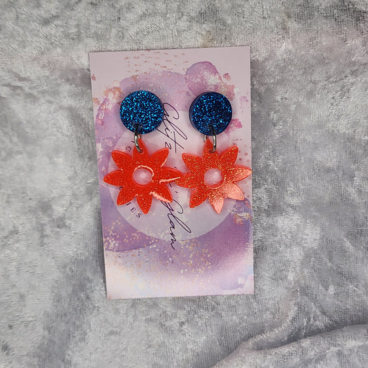 Small Sunflower #4 Dangle Earrings