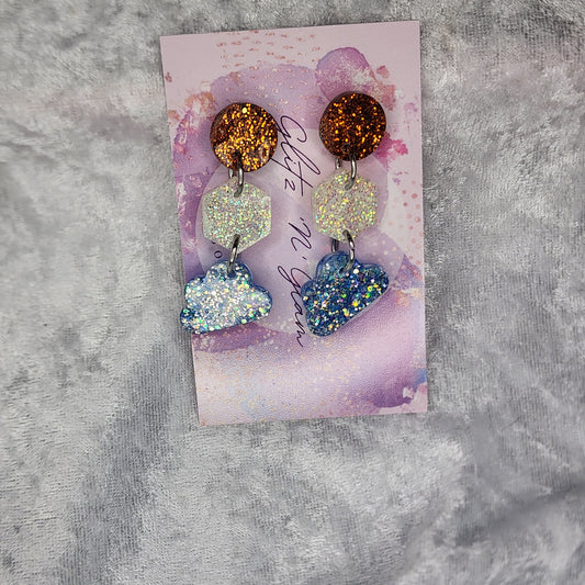 Mixed Shapes Drop #7 Dangle Earrings