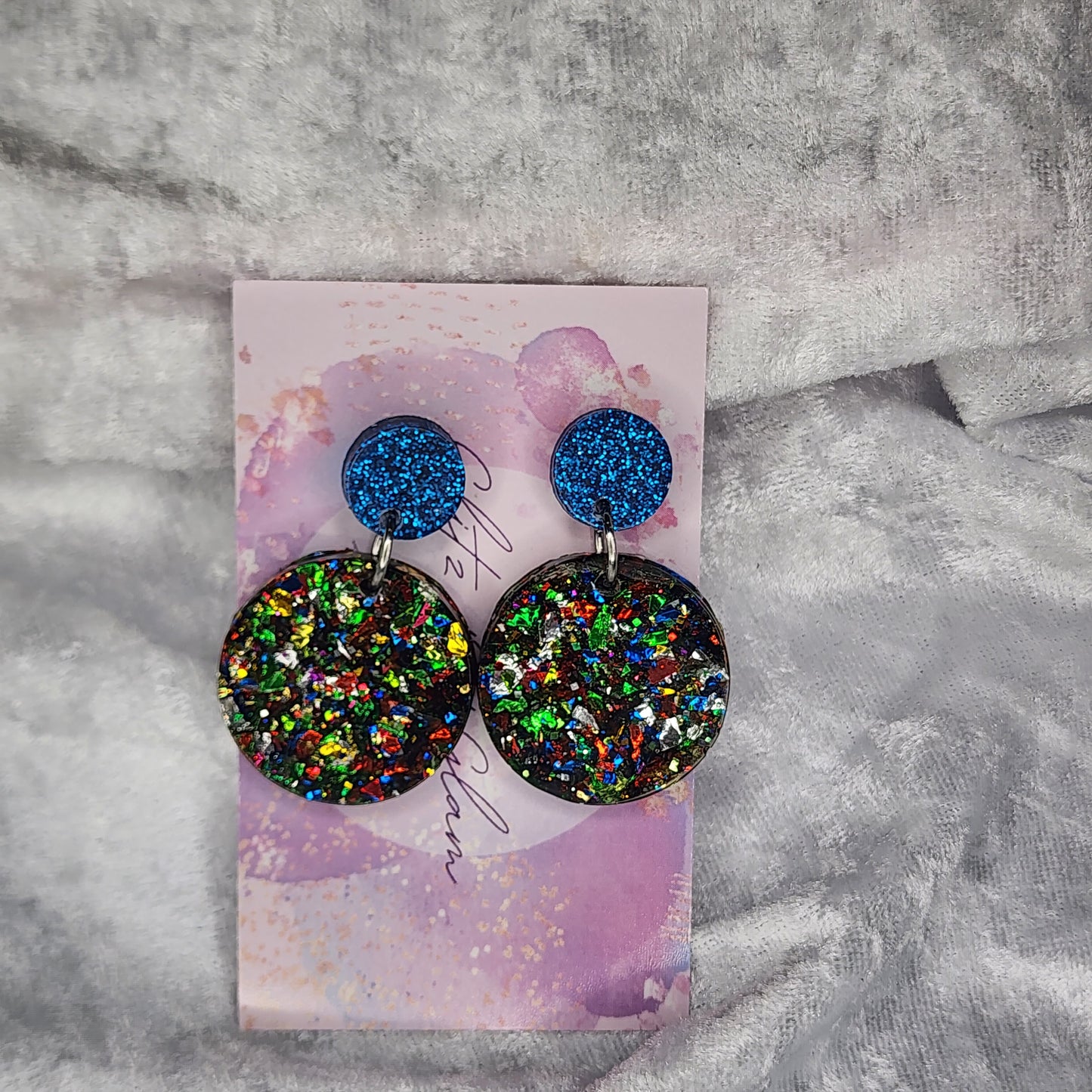 Circular Disc #8 Dangle Earrings