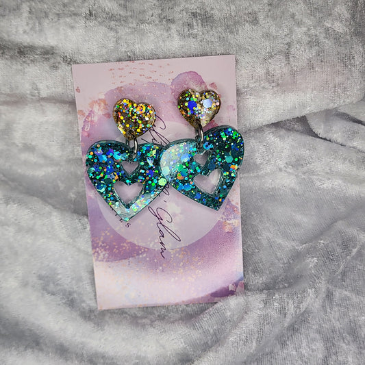 Love Heart Cut Out #1 Dangle Earrings