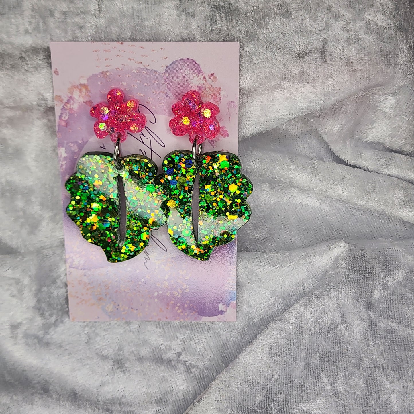 Abstract Leaf #1 Dangle Earrings