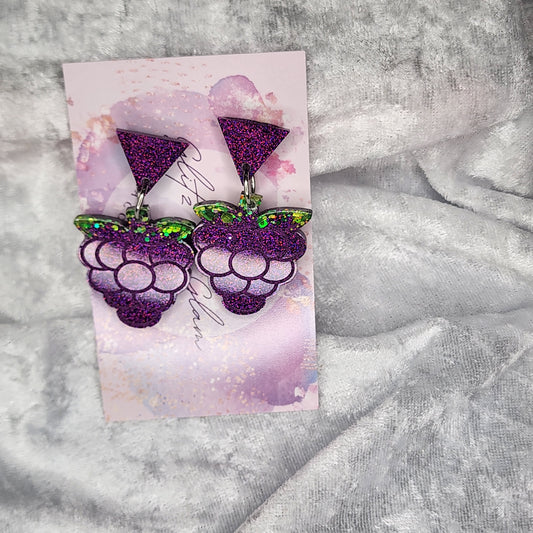 Grape Dangle #1 Earrings