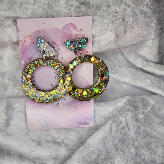 Retro Circle #8 Dangle Earrings