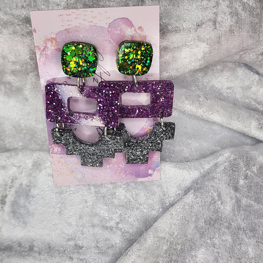 Rectangle Geo #3 Dangle Earrings