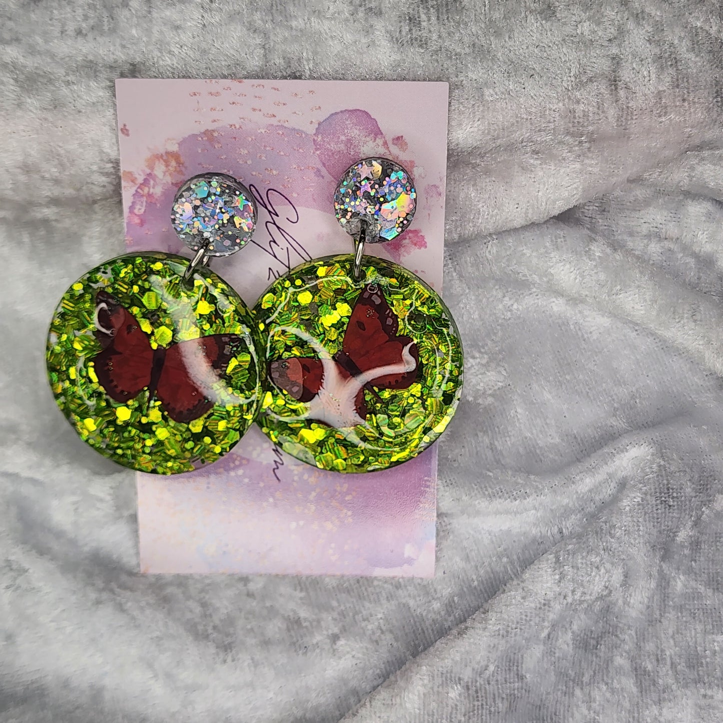 Circular Disc #17 Dangle Earrings