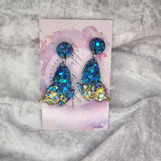 Butterfly Wing #1 Dangle Earrings