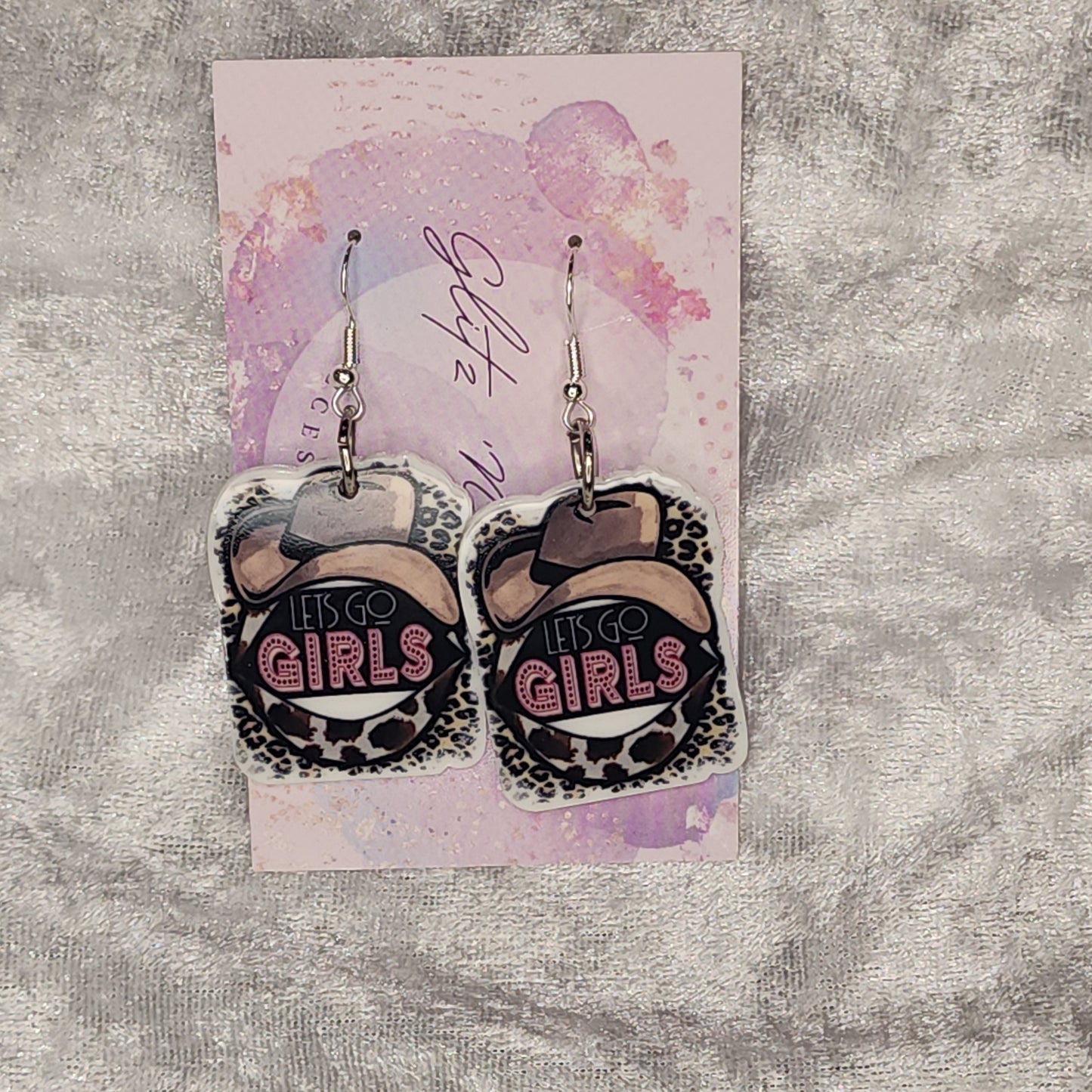 Let's Go Girls Slogan Earrings