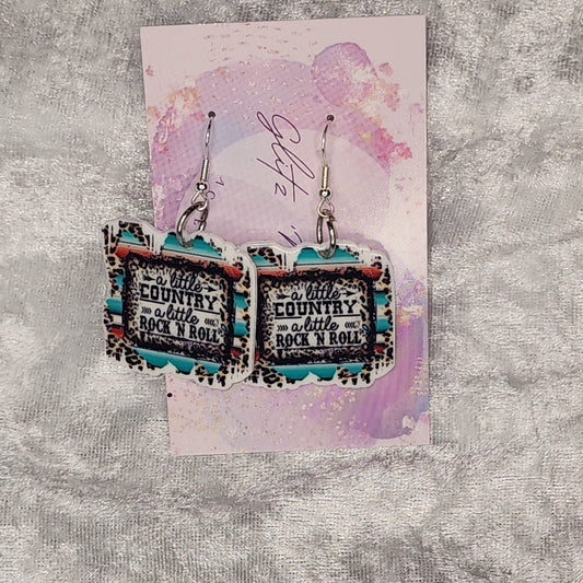 A Little Country Slogan Earrings