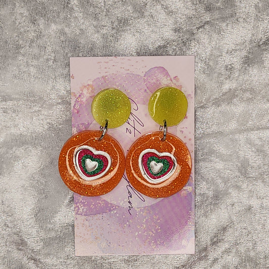 Circular Disc #22 Dangle Earrings