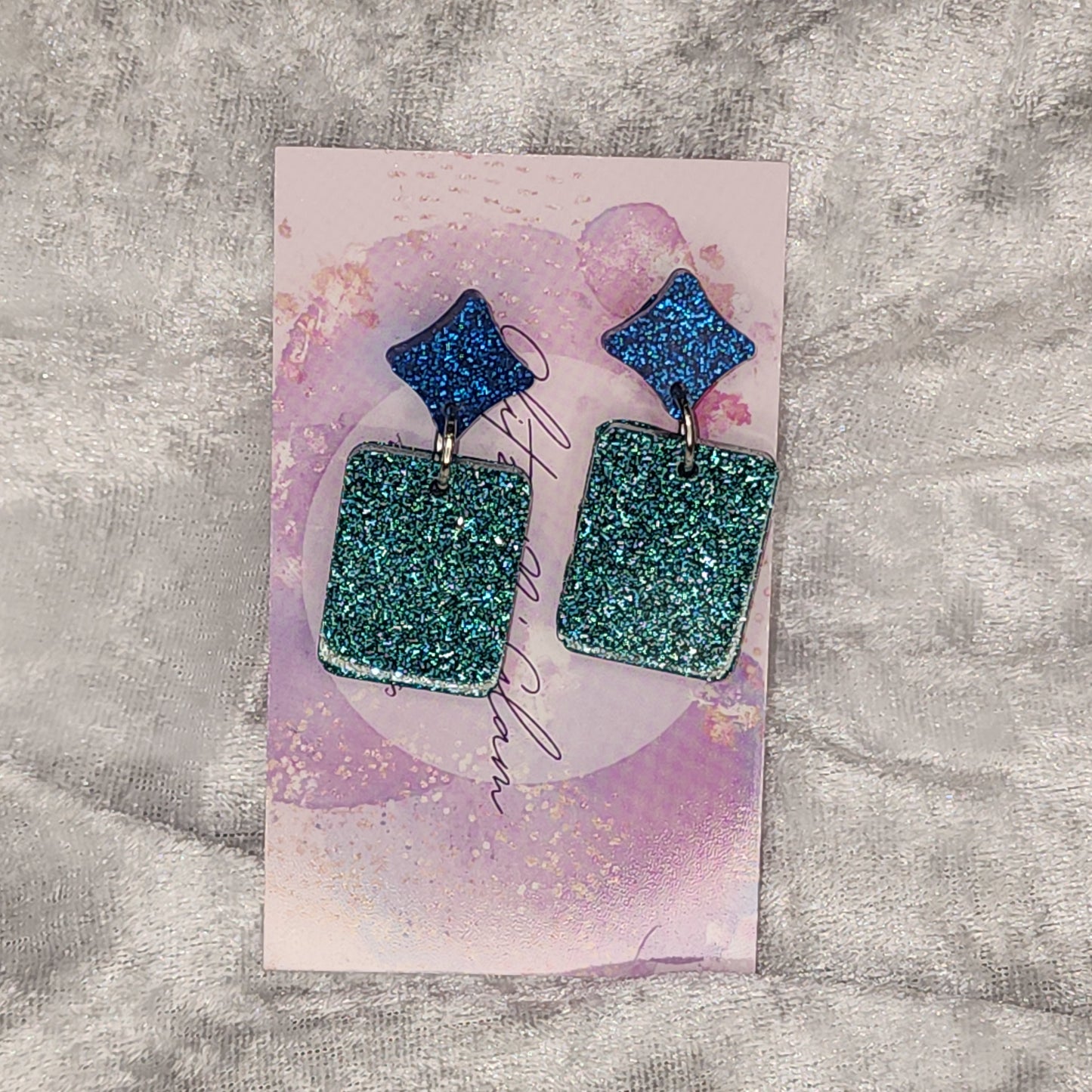 Small Rounded Rectangle #1 Dangle Earrings