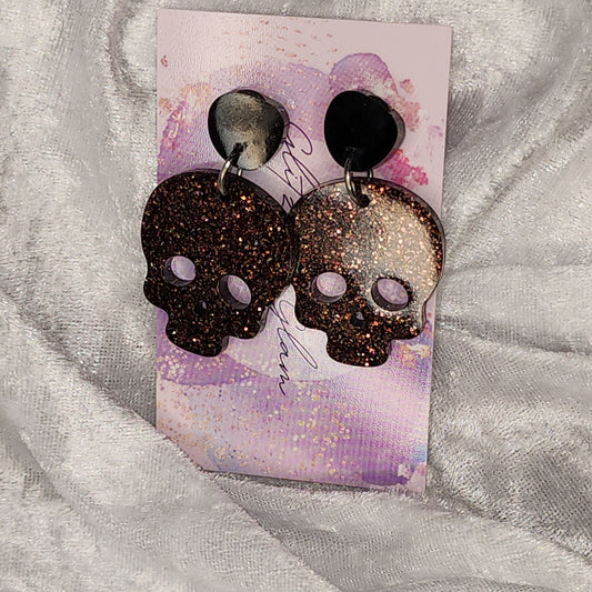 Short Skull #2 Dangle Earrings