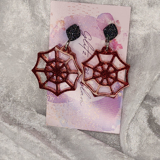 Spider Web #2 Dangle Earrings