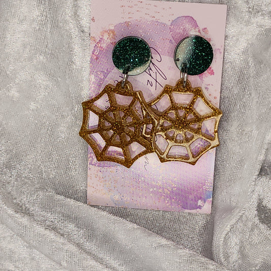 Spider Web #3 Dangle Earrings